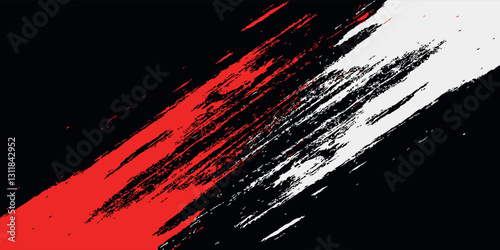 Aged gunge texture. Scratched black structure with red brush decorative illustration. Hand-drawn painted abstract background.vector illustrator