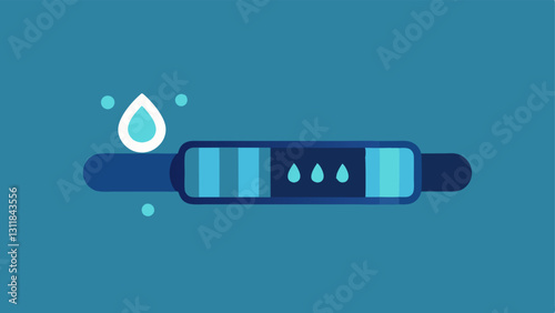 Wristband Style Tracker A slim stylish wristband with a digital screen displaying water levels surrounded by stylized water droplets to emphasize hydration.