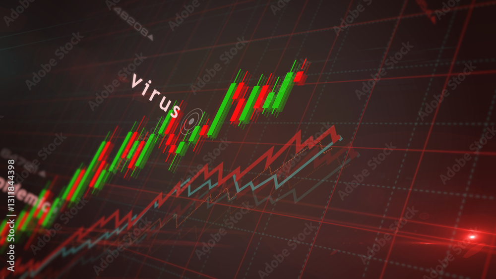 Virus infections charts and graphs diagram