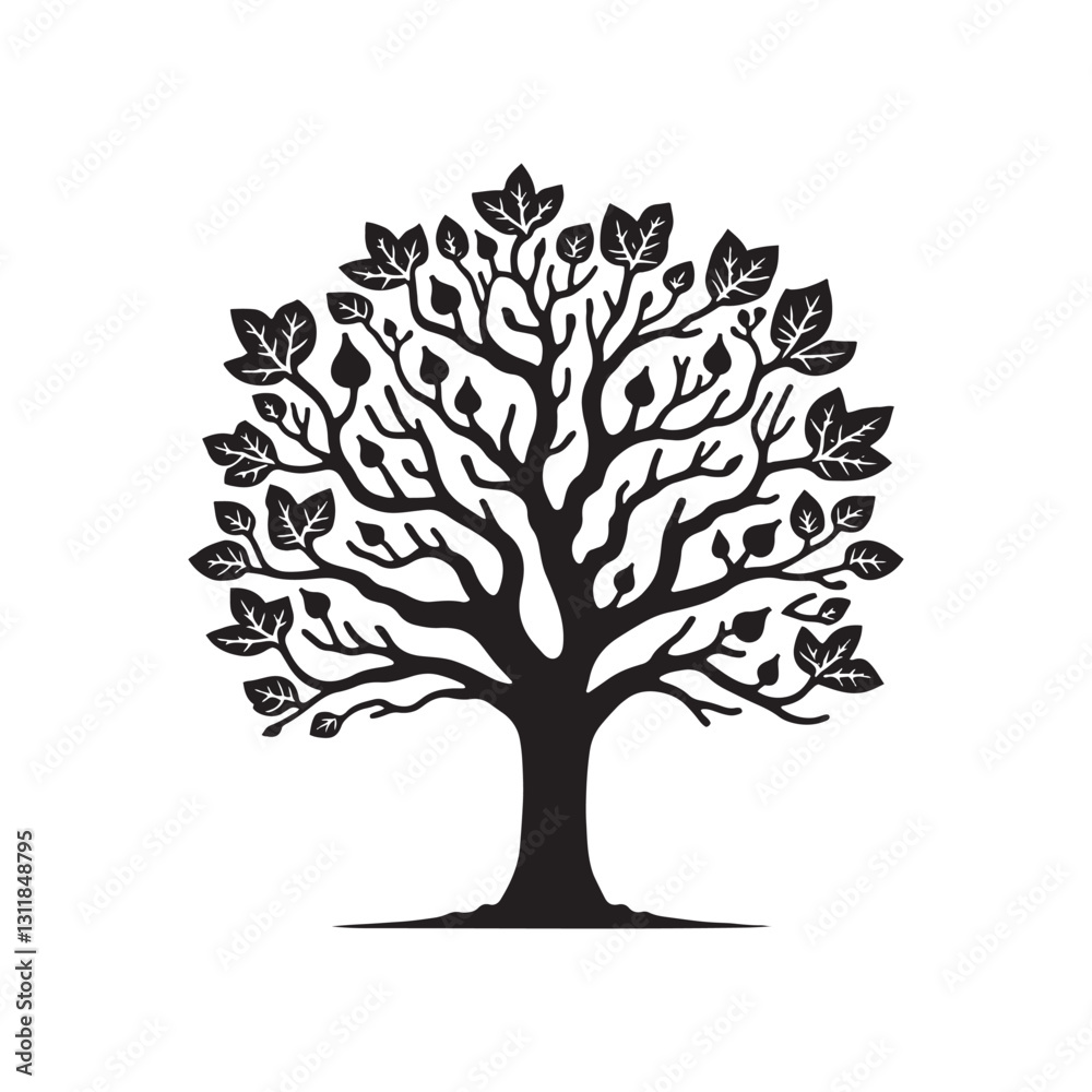 Fig Tree Silhouette - Minimalist Fig Tree - Fig Tree Vector - Fig Tree Illustration - Fig Tree Design - Fig Tree Art. Fig Tree Silhouette - Minimalist Fig Tree - Fig Tree Vector - Fig Tree Illustration - Fig Tree Design - Fig Tree Art.