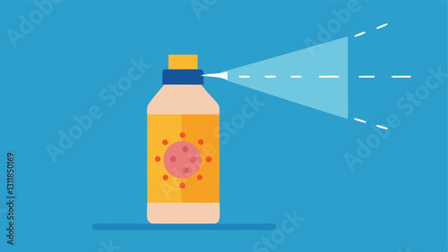 Sunscreen with Nanotech A bottle of sunscreen with animated light rays being blocked by a protective layer of nanoparticles demonstrating advanced UV protection.