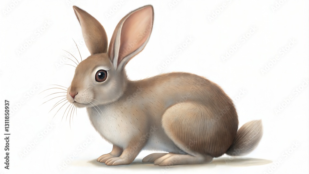 Fototapeta premium white rabbit on white background