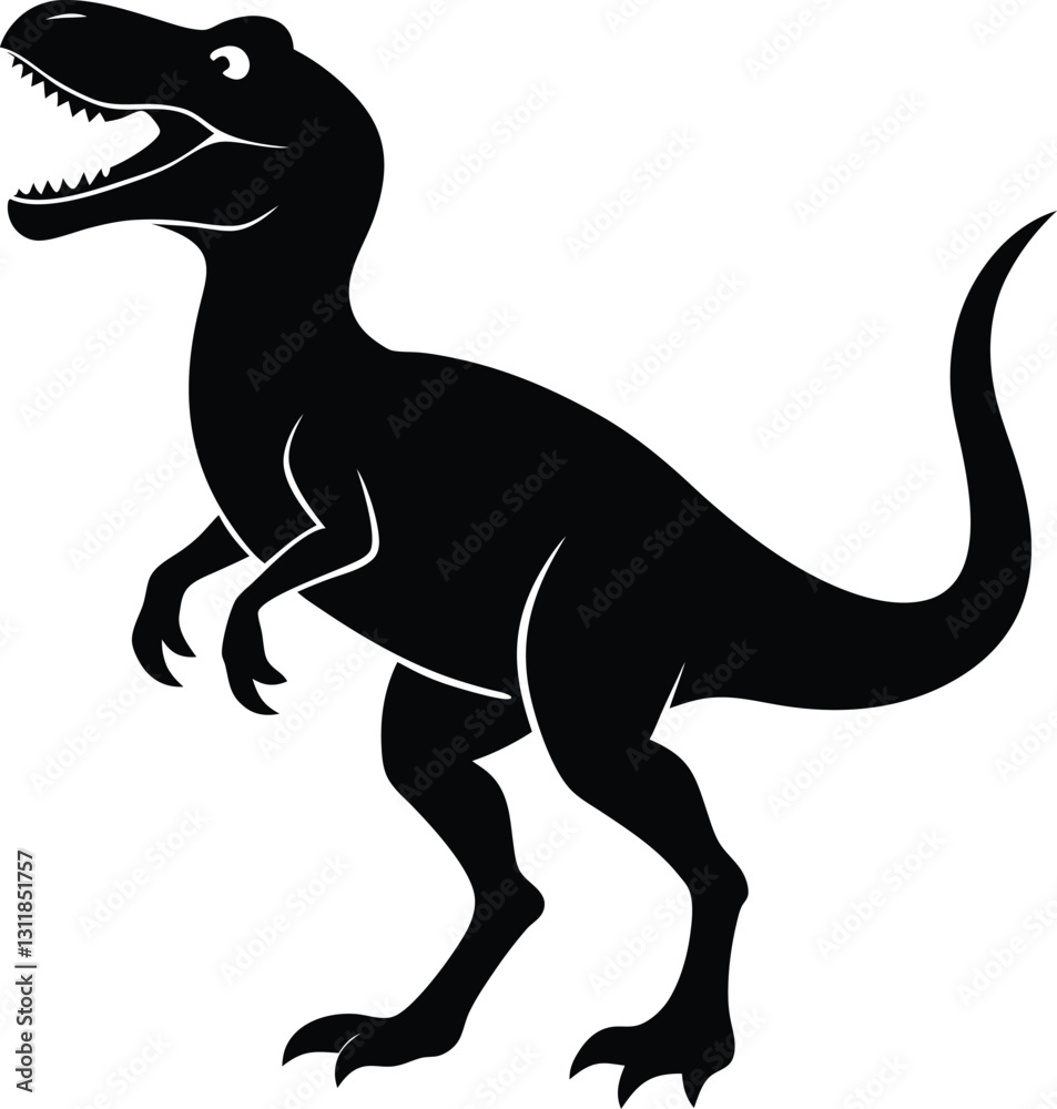 Fototapeta premium Dinosaur Silhouette Vector Design, Dinosaur Icon