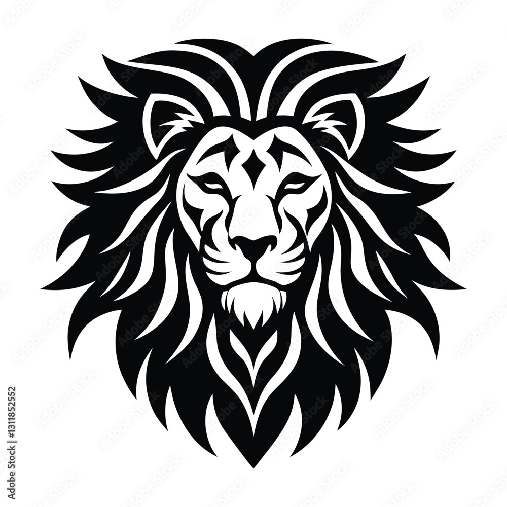 Obraz premium lion head vector illustration