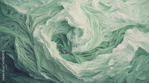 Wallpaper Mural A multitude of green shades, combined with swirling patterns and knots, form a unique vintage abstract background Torontodigital.ca