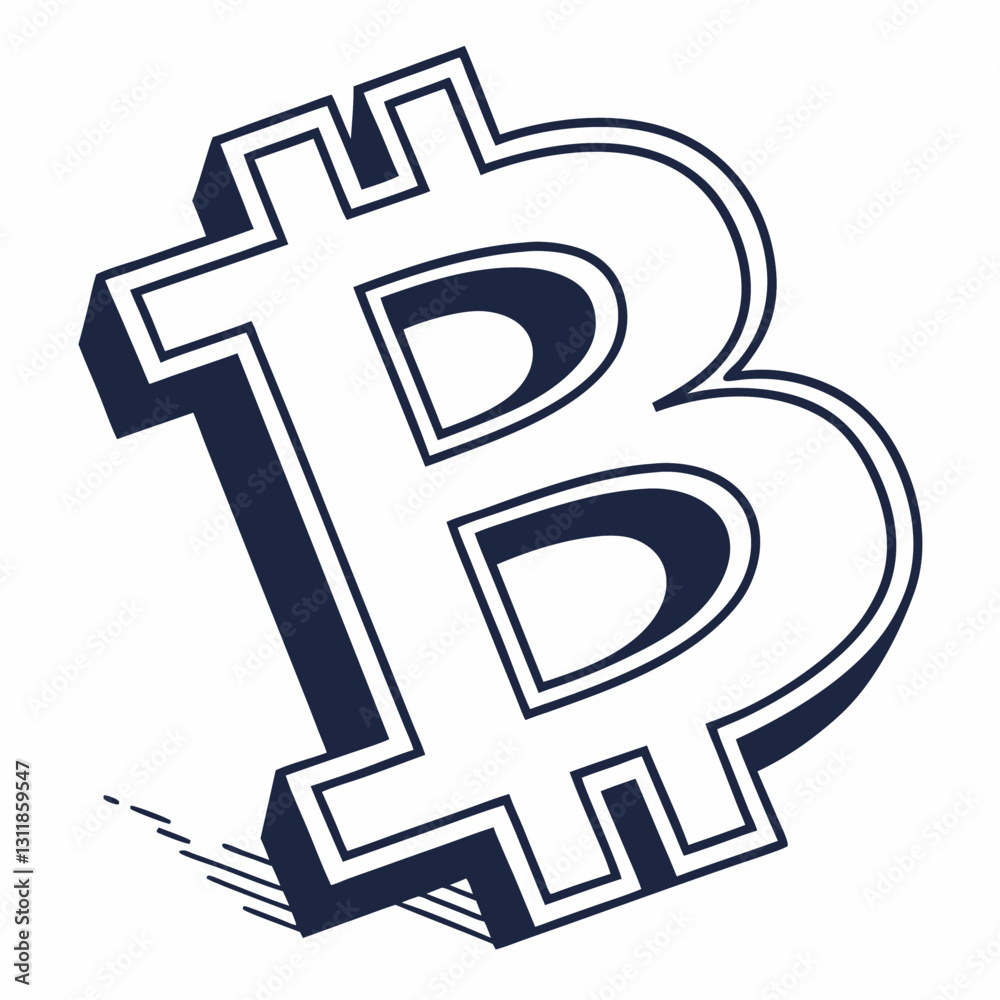 Bitcoin symbol illustration on a clean white background Bitcoin symbol illustration on a clean white background