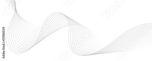 Abstract gray wave dynamic curve lines background. Energy technology concept modern backdrop design for business, presentation, banner.