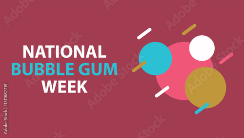 National bubble gum week web banner design illustration 