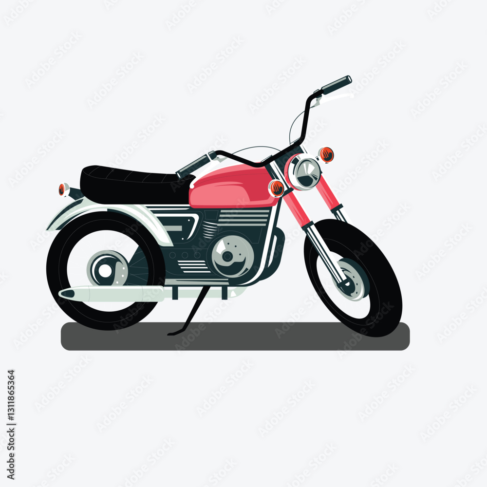 Obraz premium red motorcycle on white background