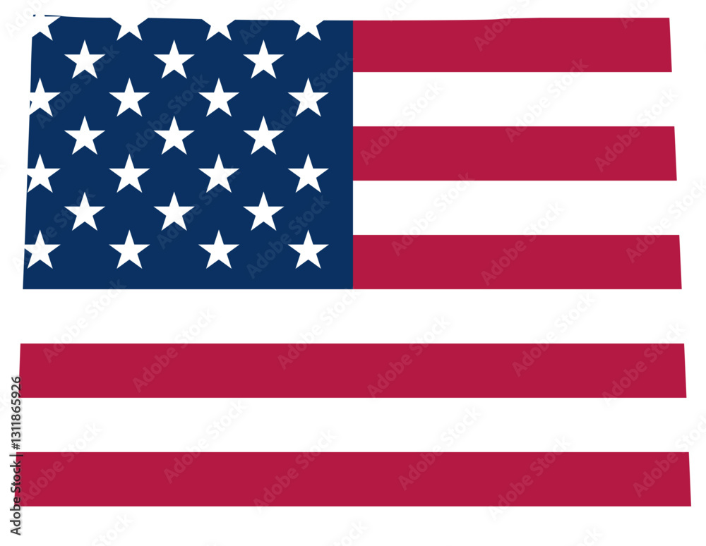 Obraz premium Wyoming state outline with USA flag
