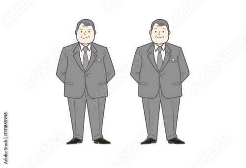 ビジネスマン, 中年男性, スーツ, キャリア, 自己受容, メンタルヘルス, 働き方改革, ビジネスライフ, 仕事の悩み, 管理職, 会社員, 健康管理, ストレス, ワークライフバランス, 生活習慣, ビジネスパーソン, 人生設計, キャリアチェンジ, 自信, 仕事のストレス, 体型, 健康意識, 仕事と生活, 経営者, 社会人, 企業研修, ビジネスマナー, 仕事環境, 職場, 仕事の悩み,