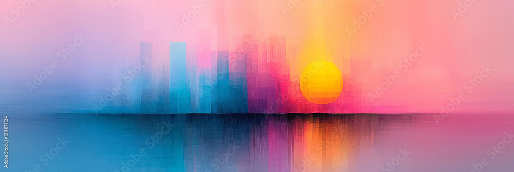 Obraz premium Painterly composition of softly blurred foam elements drifting through a cascade of luminous