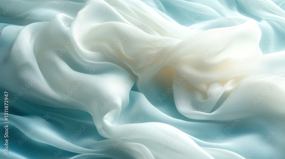 Fototapeta premium Delicate, flowing fabric in light pastel shades