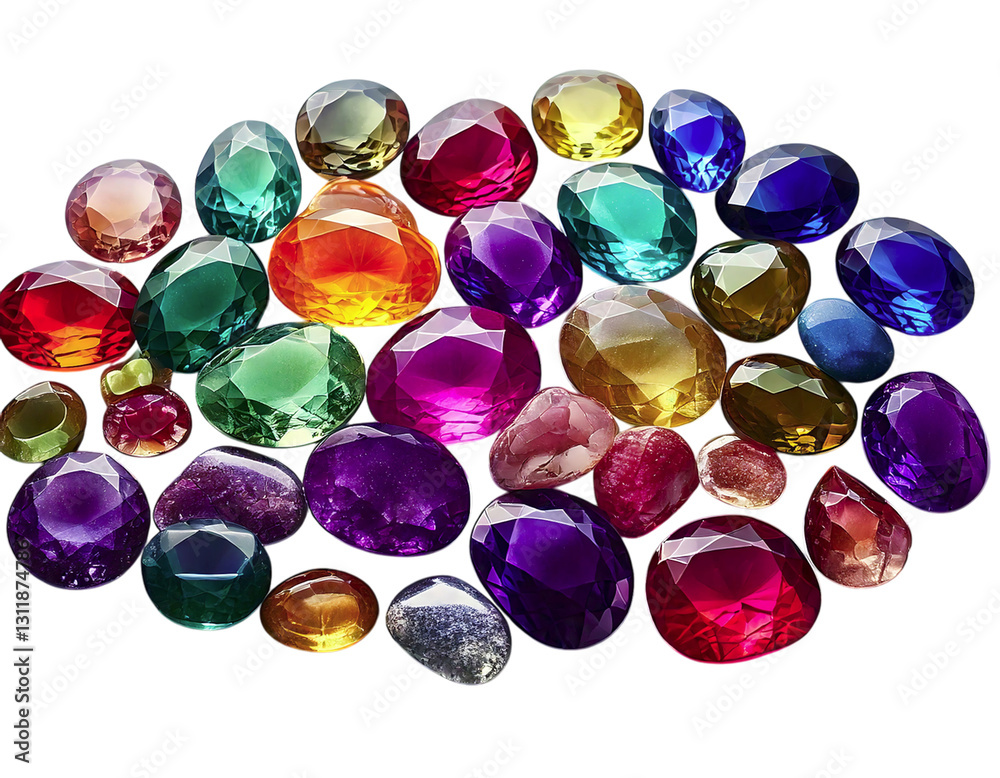 Vibrant collection of colorful gemstones, showcasing diverse cuts and hues. Perfect for illustrating luxury, wealth, beauty, or jewelry design. Vibrant collection of colorful gemstones, showcasing diverse cuts and hues. Perfect for illustrating luxury, wealth, beauty, or jewelry design.