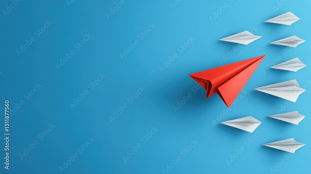 Red Paper Airplane Leading the Pack: A Metaphor for Innovation and Leadership Red Paper Airplane Leading the Pack: A Metaphor for Innovation and Leadership