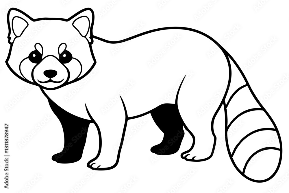 Obraz premium Minimalist Red Panda Vector