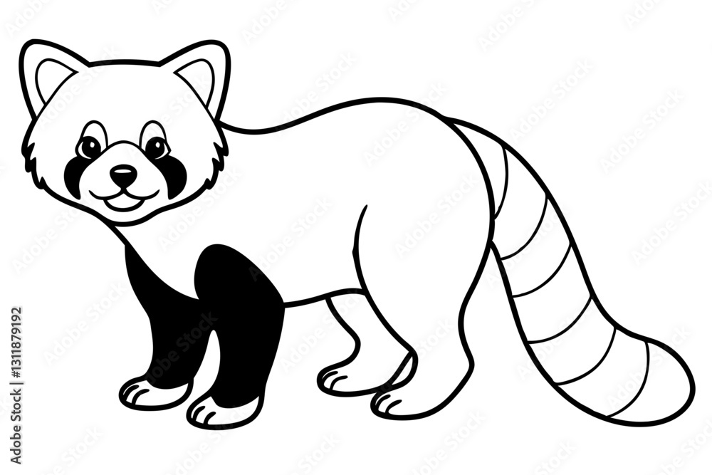 Fototapeta premium Minimalist Red Panda Vector