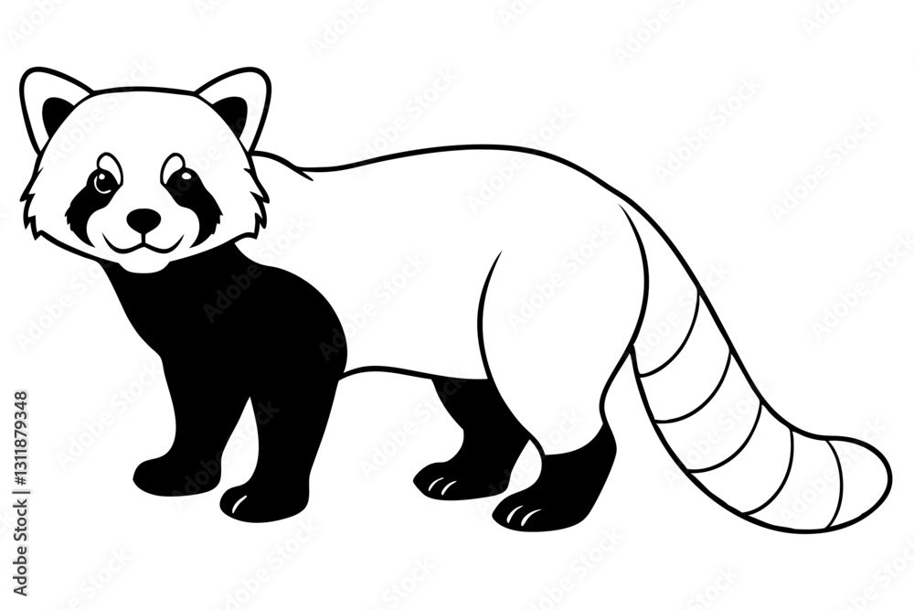 Fototapeta premium Minimalist Red Panda Vector