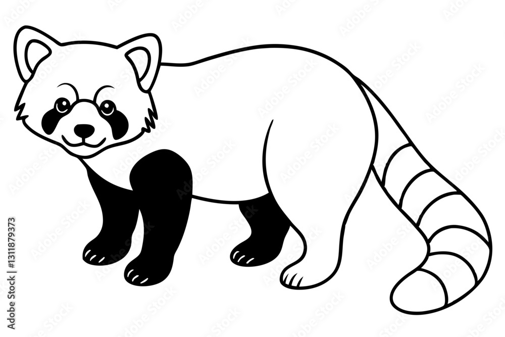 Fototapeta premium Minimalist Red Panda Vector