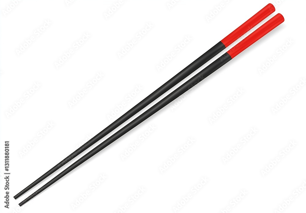Traditional black and red chopsticks for dining and culinary use : Generative AI Traditional black and red chopsticks for dining and culinary use : Generative AI