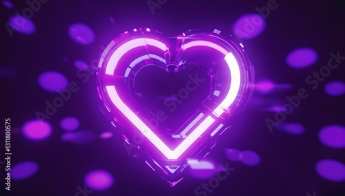 glowing neon heart