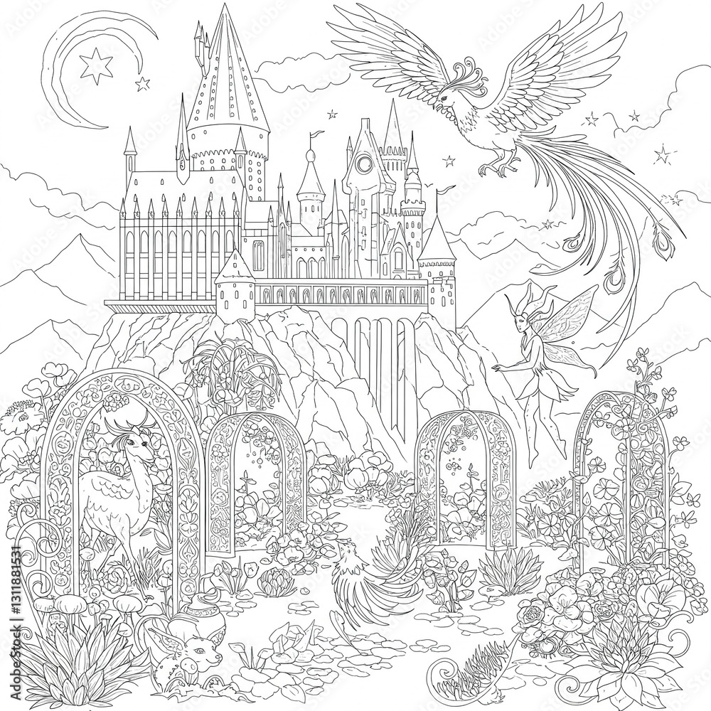 Obraz premium The act of coloring can be a meditative and therapeutic experience, allowing you to focus on the present moment and escape the stresses of daily life. As you bring the intricate illustrations to life 