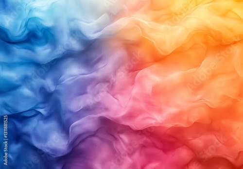 Beautiful flowing fabric texture in vibrant colors of blue orange pink and purple for artistic backgrounds : Generative AI
