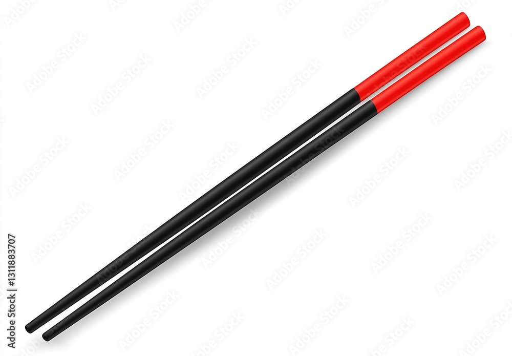 Stylish Red and Black Chopsticks Perfect for Asian Cuisine and Dining Experiences : Generative AI Stylish Red and Black Chopsticks Perfect for Asian Cuisine and Dining Experiences : Generative AI