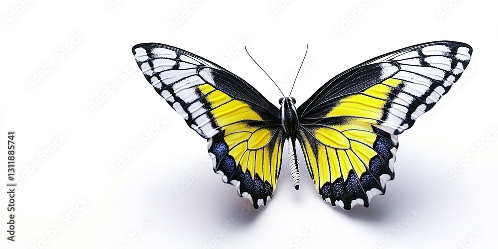 Obraz premium Macro of butterfly isolated on white background, 