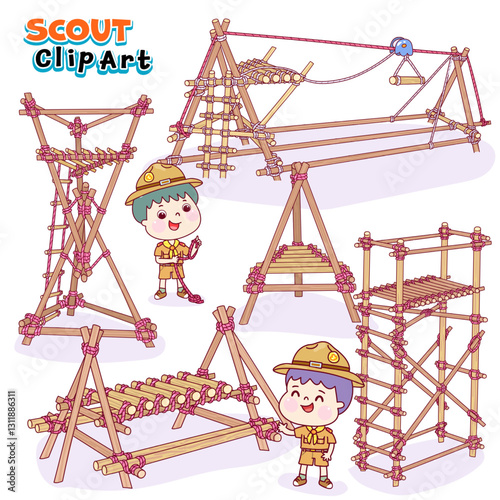 Basic Boy Scout Knots Vector.
