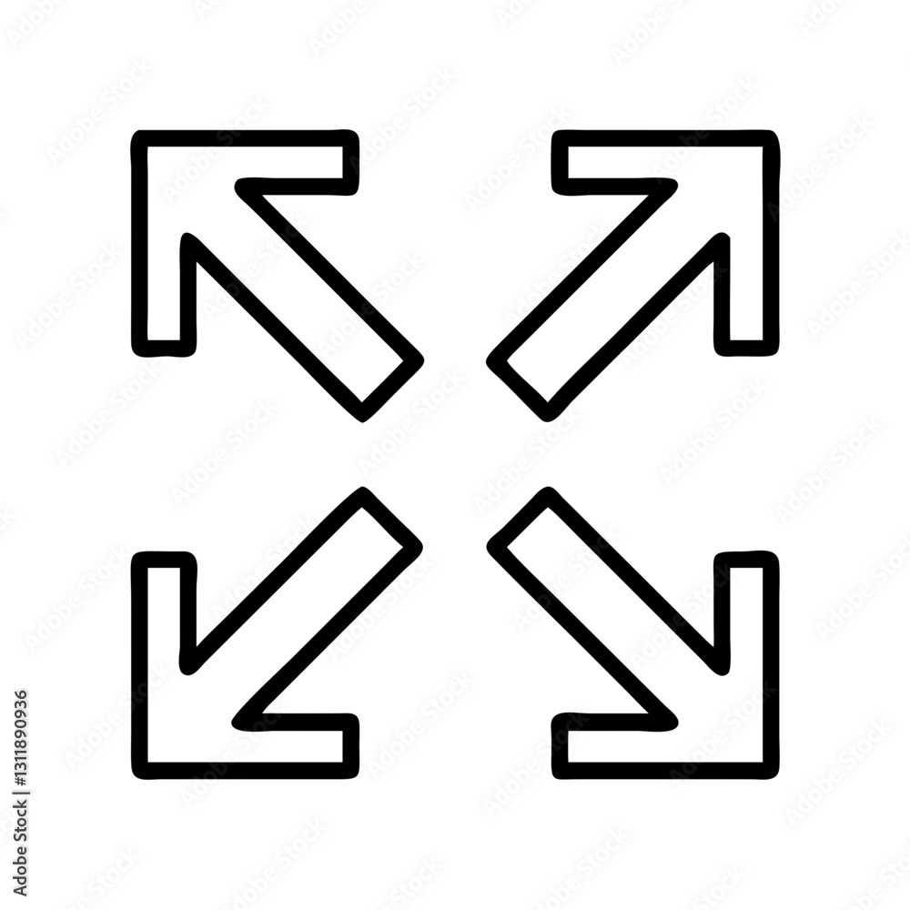 full screen icon, full screen line art - simple line art of full screen, perfect for full screen logos and icons full screen icon, full screen line art - simple line art of full screen, perfect for full screen logos and icons