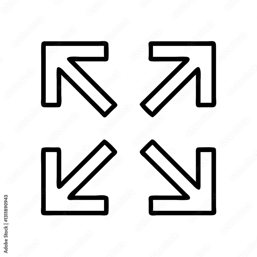full screen icon, full screen line art - simple line art of full screen, perfect for full screen logos and icons full screen icon, full screen line art - simple line art of full screen, perfect for full screen logos and icons