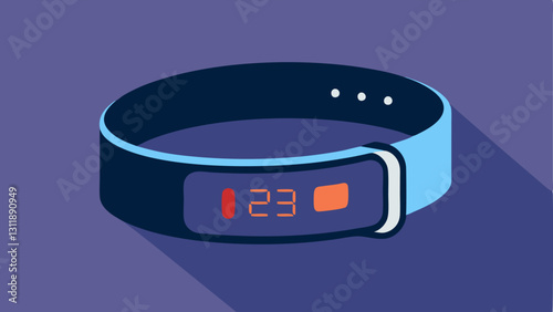Wristband Display A sleek wristband with a digital screen showing fluctuating pressure readings in bold numbers.