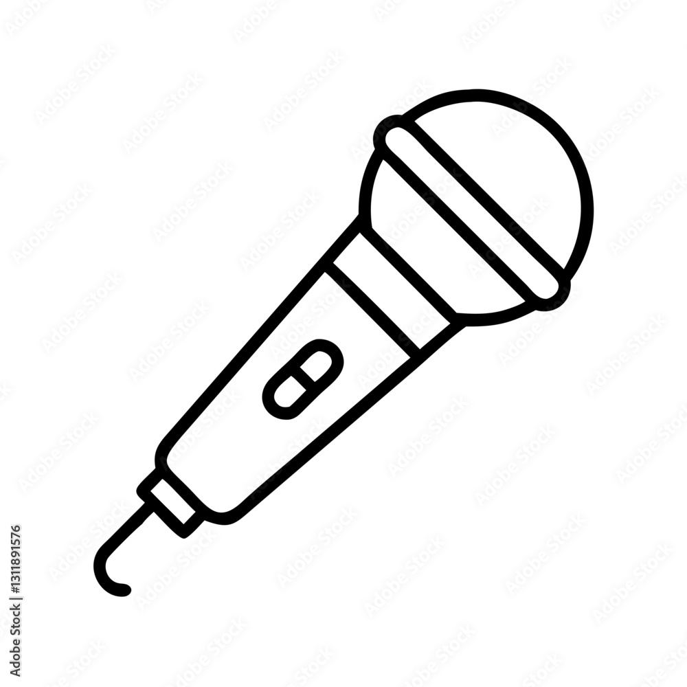 microphone icon, microphone line art - simple line art of microphone, perfect for microphone logos and icons microphone icon, microphone line art - simple line art of microphone, perfect for microphone logos and icons
