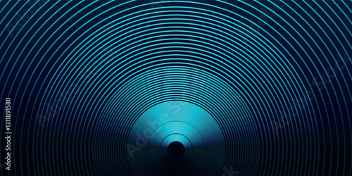 Dark blue abstract background with glowing blue swirl circle lines. Futuristic technology concept. Suit for cover, poster, banner, brochure, presentation, header, website, flyer.