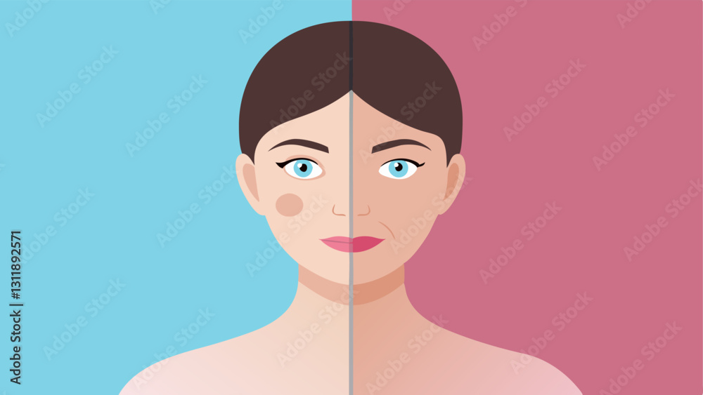Skin Texture Improvement Visual comparison of different skin textures fine lines smooth skin before and after serum use with an emphasis on improvement.