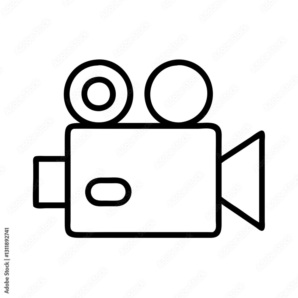 video camera icon, video camera line art - simple line art of video camera, perfect for video camera logos and icons video camera icon, video camera line art - simple line art of video camera, perfect for video camera logos and icons