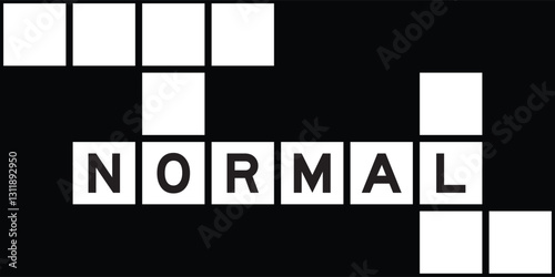 Alphabet letter in word normal on crossword puzzle background