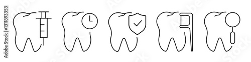 dental icon. tooth icon set