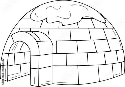 The Illustration of traditional Igloo House.