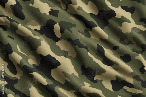 a close up of a camouflage fabric with a black and tan design