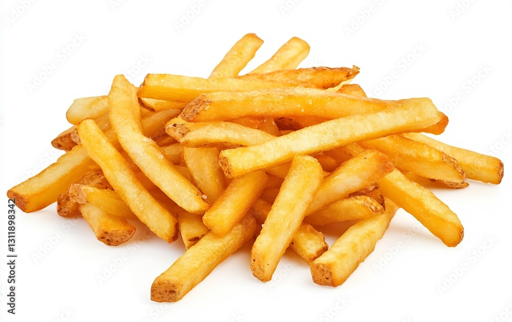 Golden Crispy French Fries Piled High for Delicious Fast Food Snack : Generative AI Golden Crispy French Fries Piled High for Delicious Fast Food Snack : Generative AI