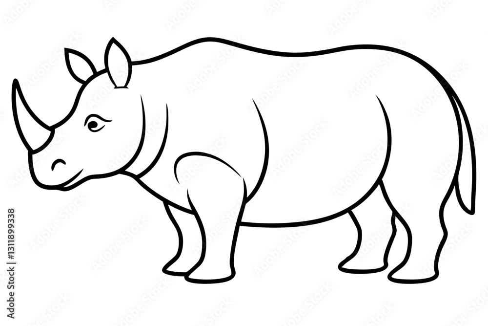 Modern Rhino Outline Modern Rhino Outline