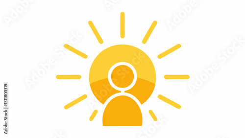 Vitamin D Sun A sun icon with rays extending across a figure basking in light denoting the role of sunlight and vitamin D in immunity.