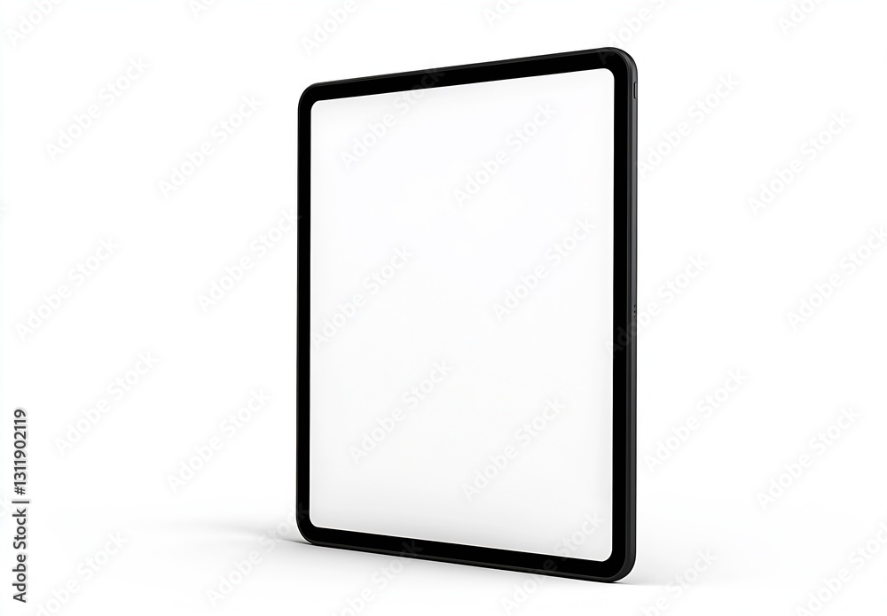 Sleek and Modern Blank Tablet Display Mockup on White Background for Digital Content : Generative AI Sleek and Modern Blank Tablet Display Mockup on White Background for Digital Content : Generative AI