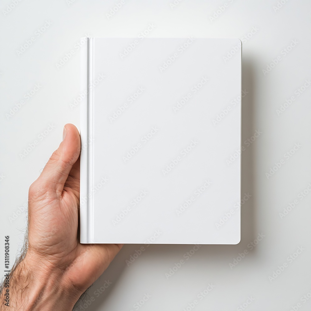 Hand grasping a new plain white notebook for creative work and journaling purposes : Generative AI Hand grasping a new plain white notebook for creative work and journaling purposes : Generative AI