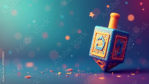 Modern and stylish Hanukkah dreidel icon design with geometric patterns , festive, dreidel photo