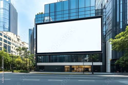 Large Horizontal Blank Advertising Poster Billboard Display in Urban Area