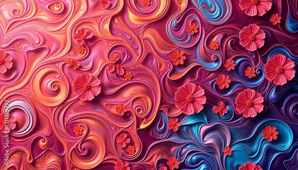 Abstract Floral Swirl Pattern Abstract Floral Swirl Pattern