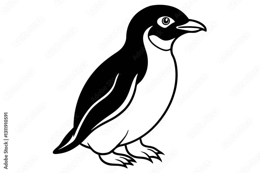 Fototapeta premium Penguin Ink Line Art